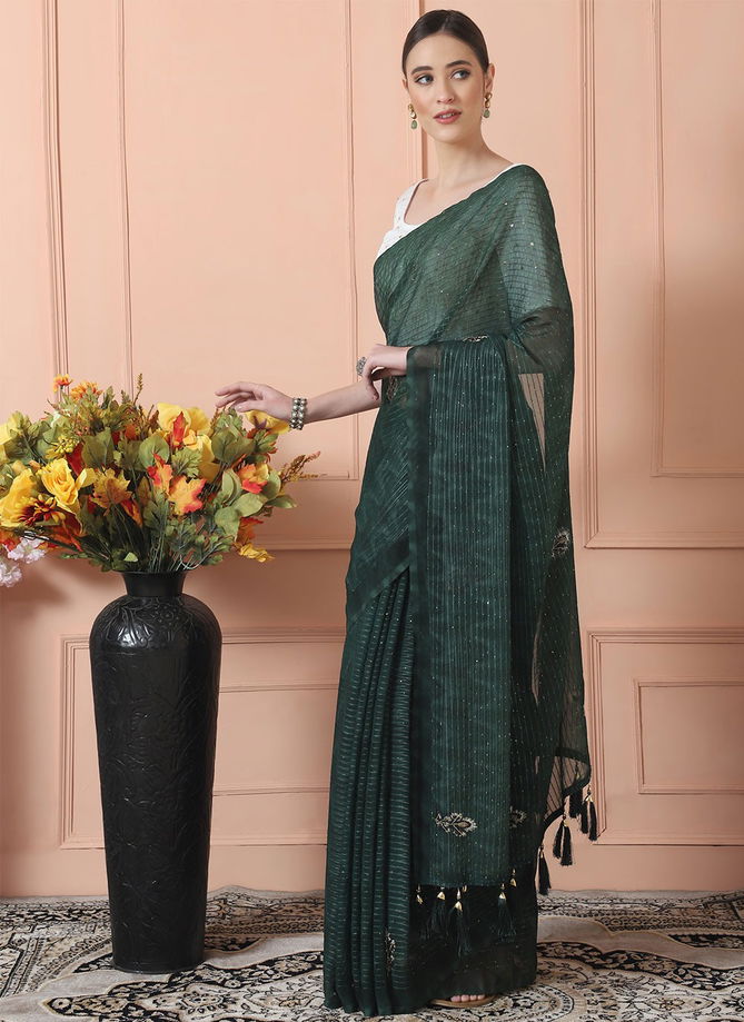 Printed W 161 Fancy Wholesale Party Wear Georgette Saree Catalog